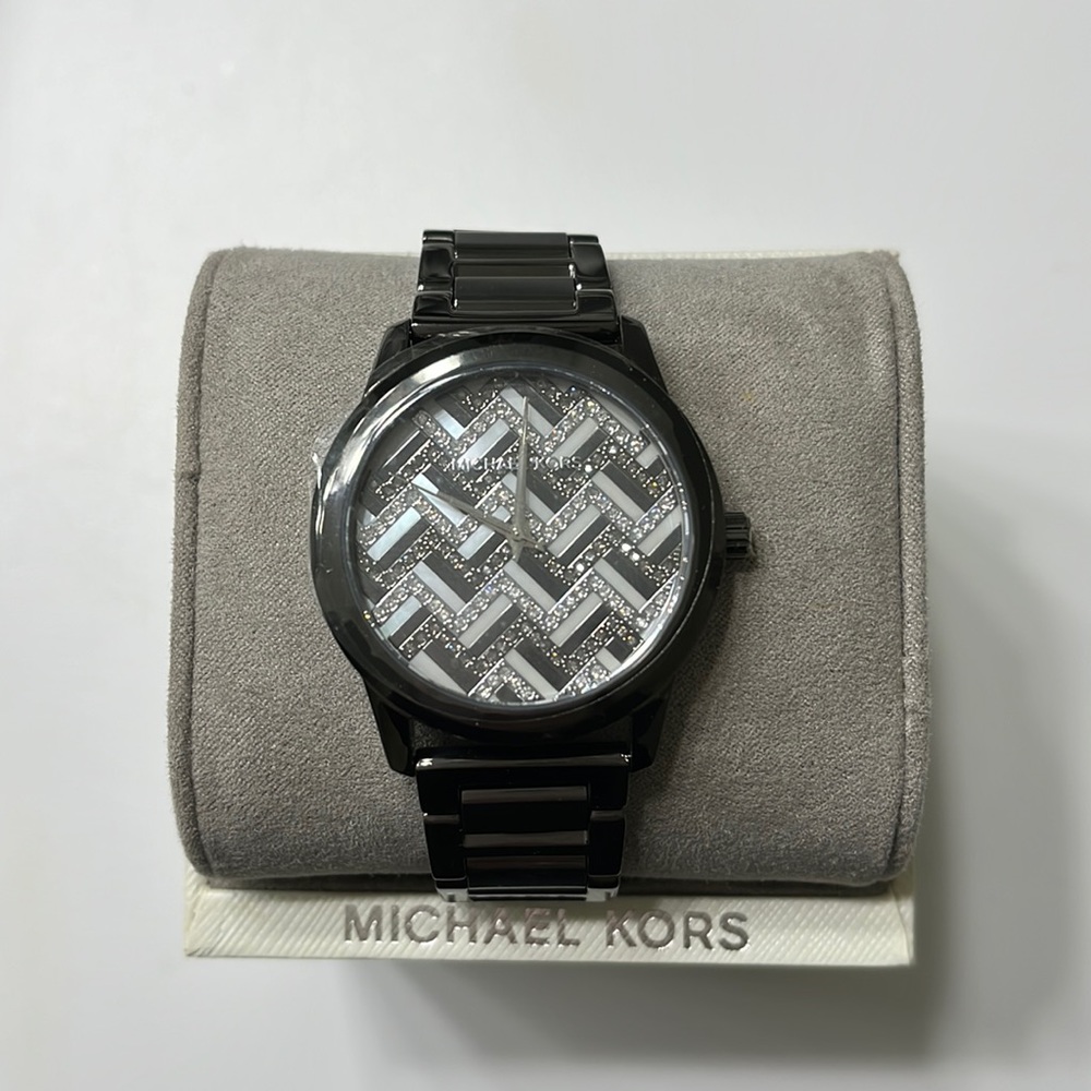 Brand new never worn black and grey stoned watch